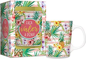 CANECA PORCELANA PREMIUM ABACAXI TROPICAL
