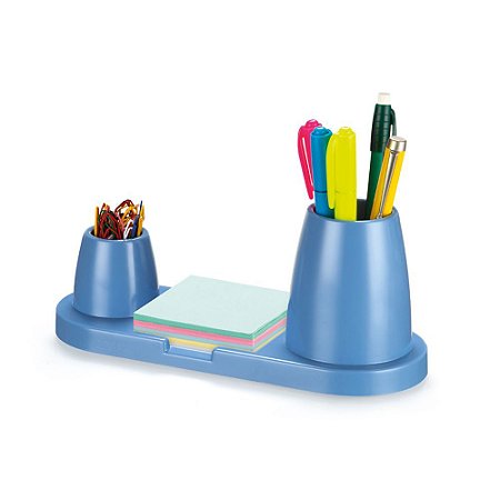 PORTA CANETA TRIO PLUS AZUL PASTEL