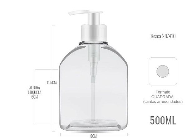 PORTA SABONETE LÍQUIDO 500ML