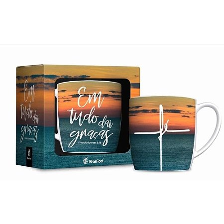 CANECA PORCELANA URBAN 360ML -EM TUDO DAI GRAÇAS