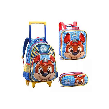 MOCHILA INF MASC C/ RODA MR 14001/ESTOJO/LANCHEIRA PROMOÇÃO