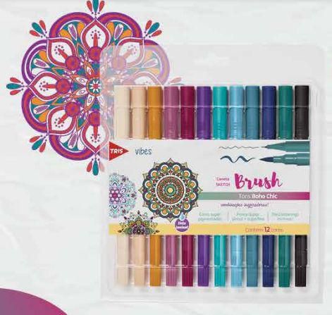 KIT CANETA BRUSH TONS BOHO CHIC TRIS