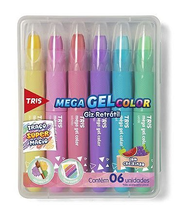 GIZ RETRÁTIL TRIS MEGA PASTEL 6 CORES