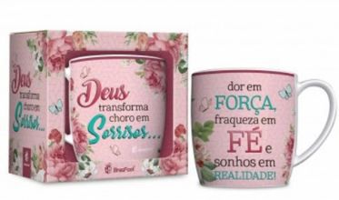 CANECA PORCELANA URBAN 360ML-DEUS TRANSFORMA CHORO EM SORRISOS