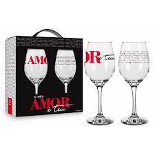 CONJUNTO TAÇAS VINHO C/2 O MEU AMOR É TEU