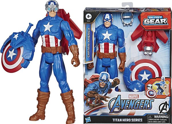 BONECO TITAN HERO SERIES CAPITÃO AMÉRICA