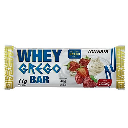 WHEY GREGO BAR MORANGO COM CHANTILLY (40G) NUTRATA