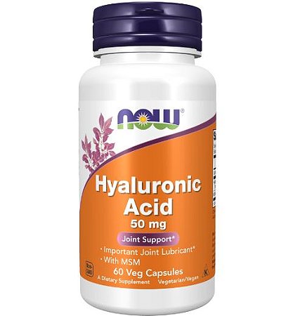 ÁCIDO HIALURÔNICO 50MG 60 CAPSULAS NOW FOODS