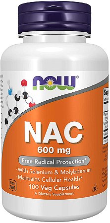 NAC N-ACETILSISTEÍNA 600MG 100 CÁPSULAS NOW FOODS