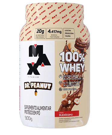 100% WHEY MAX TITANIUM X DR PEANUT BUENÍSSIMO 900G