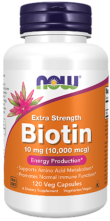 BIOTINA 10.000MCG (10MG) 120 CÁPSULAS NOW FOODS