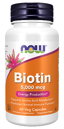 BIOTINA 5.000MCG (5MG) 60 CÁPSULAS NOW FOODS