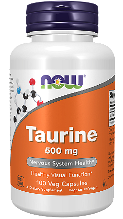 TAURINA 500MG 100 CÁPSULAS NOW FOODS