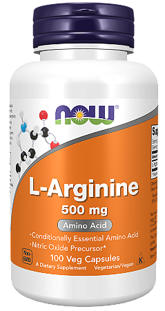 L-ARGININA 500MG 100 CÁPSULAS NOW FOODS