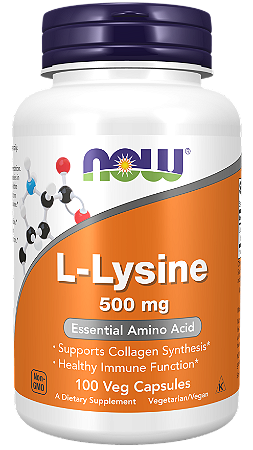 L-LISINA 500MG 100 CÁPSULAS NOW FOODS