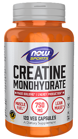 CREATINA MONOHIDRATADA 750MG 120 CÁPSULAS NOW FOODS