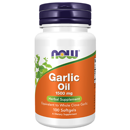 GARLIC OIL 1500MG - ÓLEO DE ALHO 100 CÁPSULAS NOW FOODS