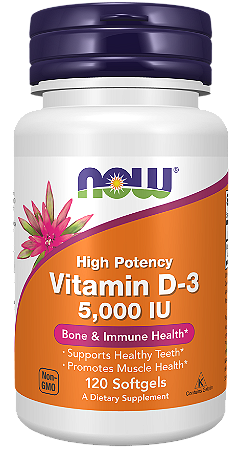 VITAMINA D3 5000 UI 120 CÁPSULAS NOW FOODS