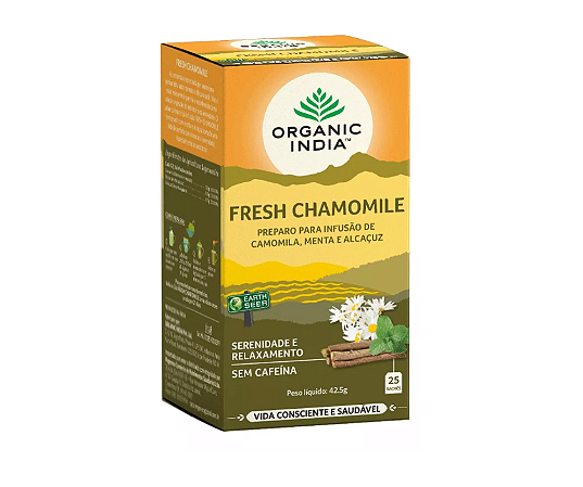 CHÁ ORGANIC INDIA FRESH CHAMOMILE