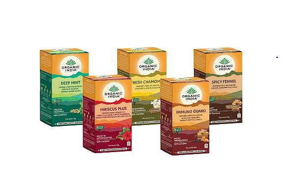 COMBO CHÁS ORGANIC INDIA 5 SABORES