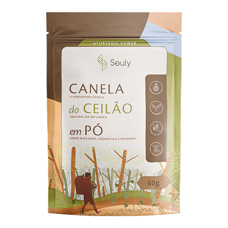 CANELA DO CEILÃO EM PÓ 60G - SOULY