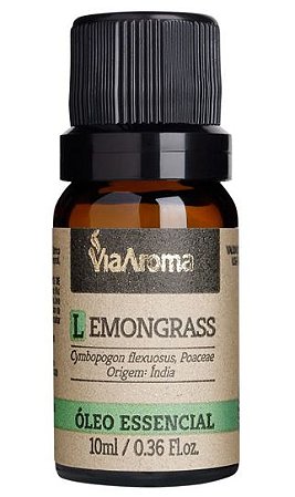 Óleo Essencial Capim Limão (Lemongrass) 10ml - Via Aroma