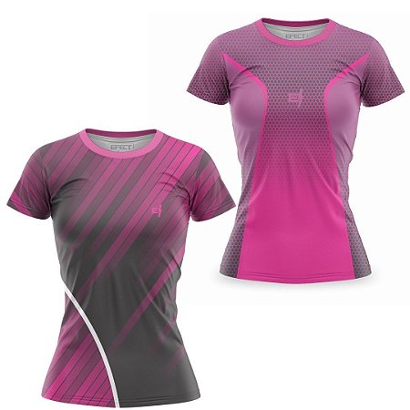 Kit 2 Camisetas Fitness Feminina - Joy e Sky