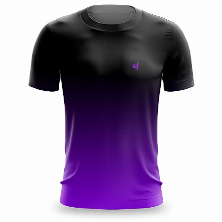 Camiseta Fitness Masculina Preto Roxo