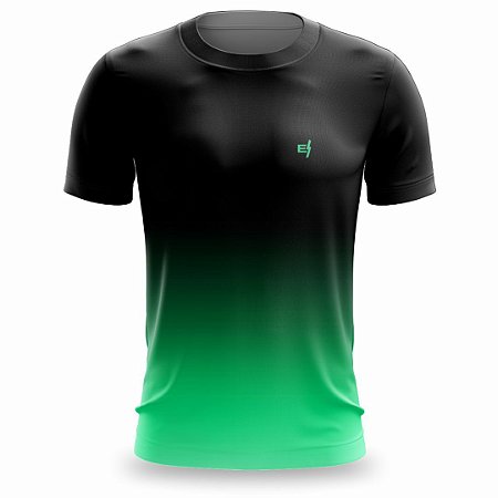 Camiseta Fitness Masculina Preto Verde