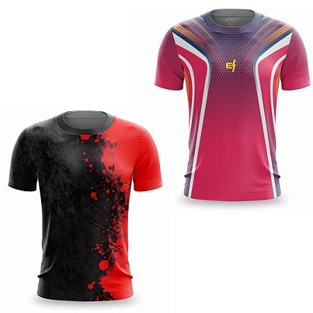 Kit 2 Camisetas Fitness Masculina - INK e Barça