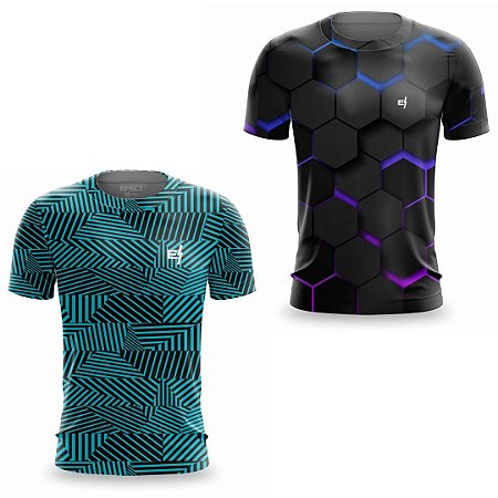 Kit 2 Camisetas Fitness Masculina - Risc e Plug