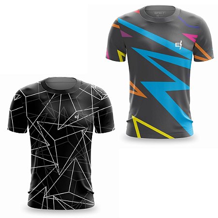 Kit 2 Camiseta Masculina Fitness Academia Esportiva Dry UV Beach