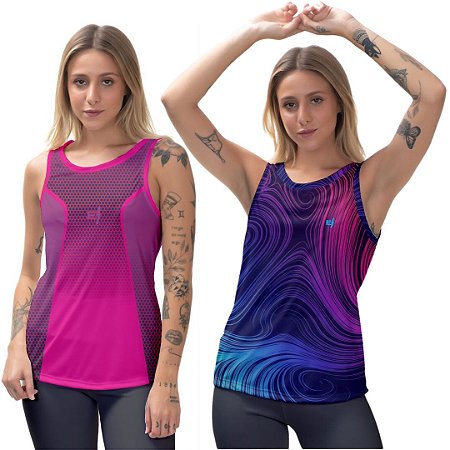 Kit 2 Regatas Fitness Feminina - JOY e Prisma
