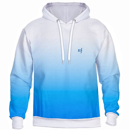 Moletom Degrade Azul Branco
