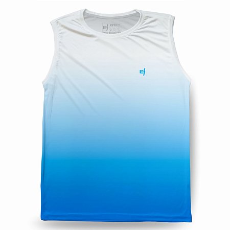 Regata Fitness Masculina Azul Branco