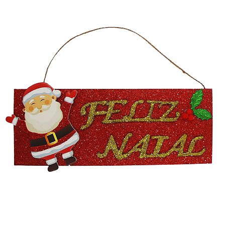 Enfeite de Natal p/ pendurar - Decoração Papai Noel 24cm/10cm - POINT MIX ACESSORIOS Enfeite de Natal p/ pendurar - Decoração Papai Noel 24cm/10cm - POINT MIX ACESSORIOS