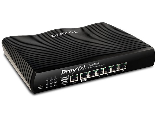 DrayTek Vigor 2927 - Load Balance, SD-WAN, Dual WAN, 4G, WAN 500 MBPS, VPN 50 Túneis LAN-to-LAN, LAN Gigabit, VPN 50 Usuários, Firewall, Filtro de Conteúdo, VLans, Controlador AP e SW DrayTek | Em ATÉ 72X *** p/ Empresas Clique em Consulte o Preço ou WZAP
