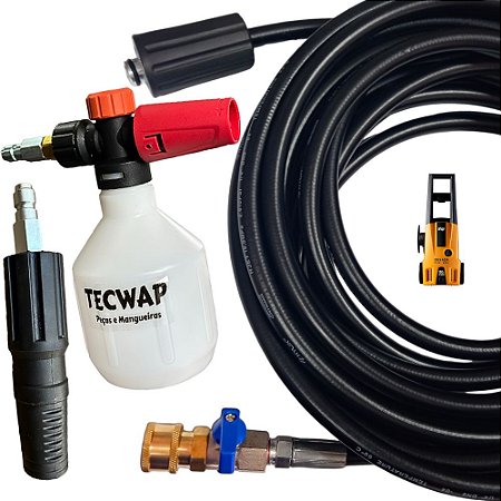 Bico Registro com 05 Metros de Mangueira Snow foam + Engate Rápido Wap Ousada Plus 2200