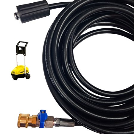 10 Metros Mangueira Trama de Nylon com Registro para Lavadoras de Alta Pressão Karcher K330