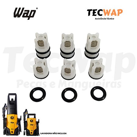 Kit 6 Unidades Válvulas de Sucção e Pressão para Lavadoras de Alta Pressão Wap Eco Fit e Eco Power - FW005838
