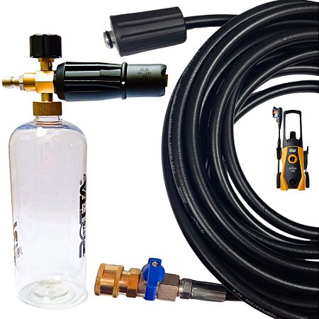 7 Metros de Mangueira + Kit Snow Foam +  Registro Para Wap New Eco Wash 2200