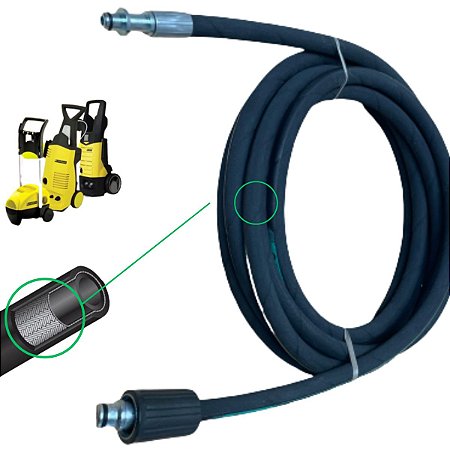 08 Metros Mangueira Trama de Aço para Lavadora de Alta Pressão Karcher K330