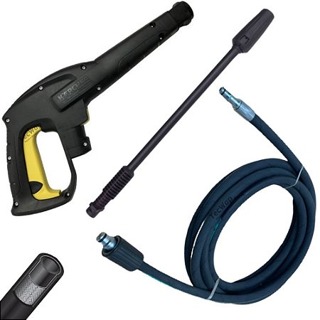Gatilho Better Karcher + Lança + 20 Metros de Mangueira Trama de Aço