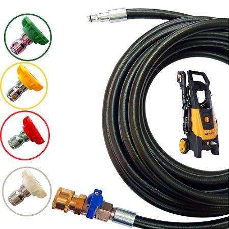 Kit Bicos Engate Rápido + Registro + 15 Metros Mangueira para Wap Combate Turbo Extreme 2600