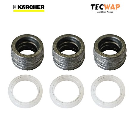 Kit 3 Jogo Gaxetas 22mm Para Lavadoras Karcher HD800, HDS800, HDS1200