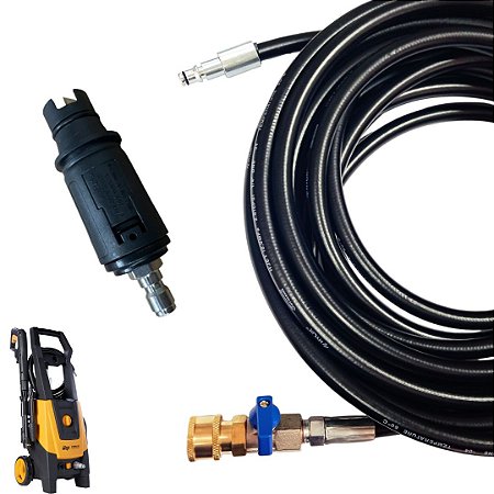 10 Metros Mangueira Nylon com Registro e Bico Variador Para Wap Combate Turbo 2600
