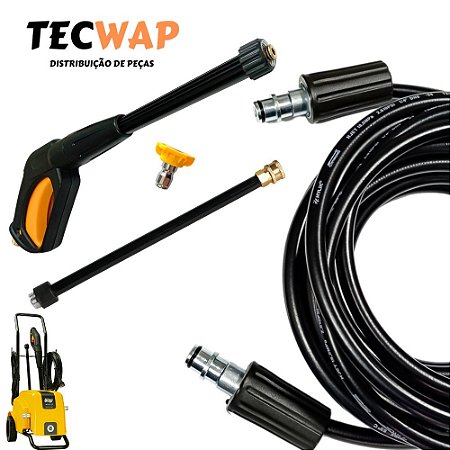 15 Metros Mangueira + Gatilho + Baioneta + Bico Amarelo Para Lavadoras Wap 4100