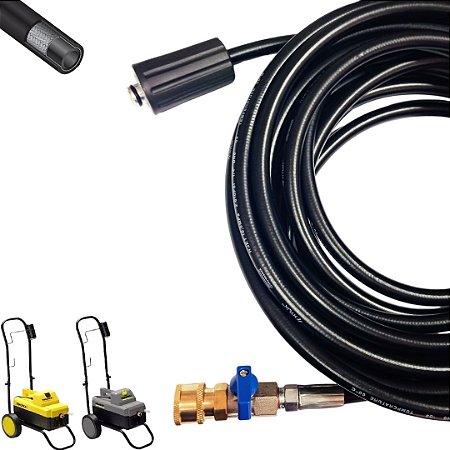 8 Metros Mangueira Trama de Aço com Registro Para Lavadoras Karcher HD 585