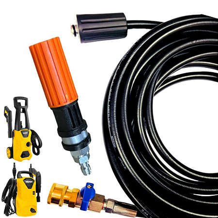 10 Metros Mangueira com Registro e Bico Variador Para Lavadoras VONDER