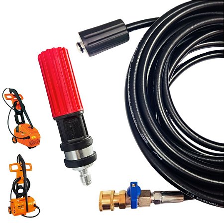 16 Metros Mangueira Com Registro e Bico Variador Para Lavadoras Jacto J6800, J7000